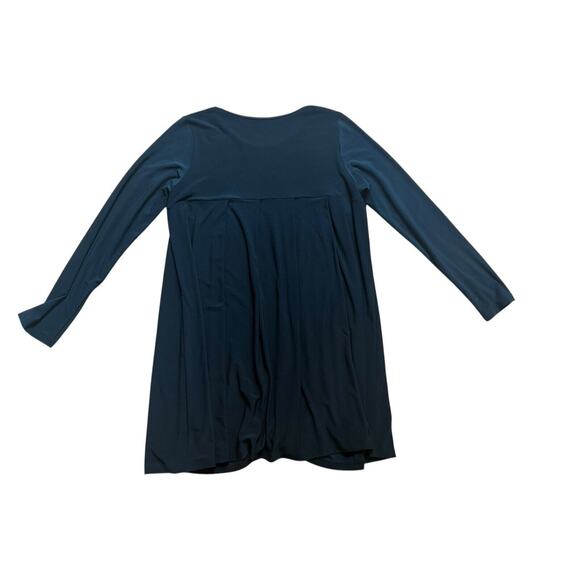 Sun Kim Jersey Draping Navy Blue Dress‎ Pleating on Back Pockets Medium - Picture 5 of 6
